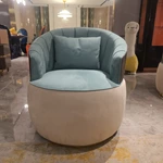 Tufted Light Blue Velvet Sofa with Clean Boxed Sides and Polished Metal Base